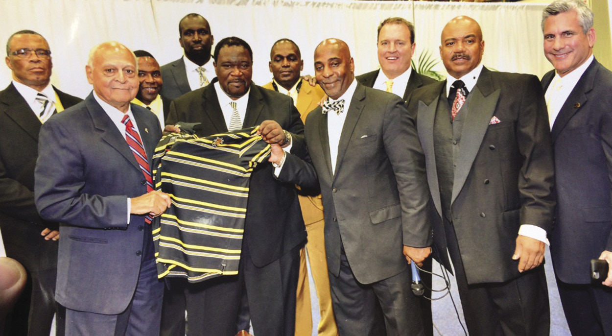 Willie Jeffries and former Shocker football players