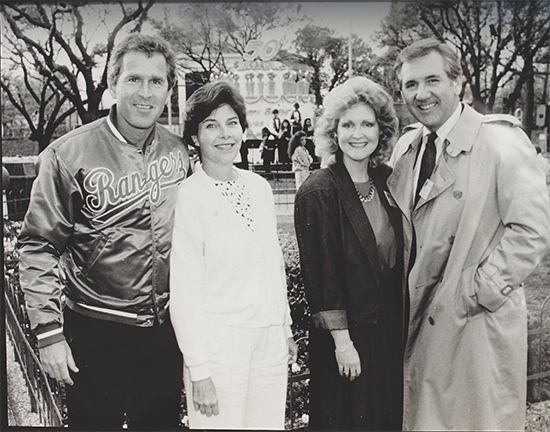 George and Laura Bush with Jill and Tracy Rowlett