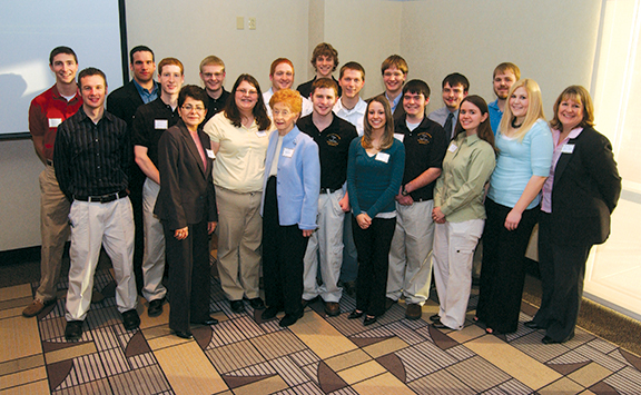 Velma Wallace and scholarship recipients